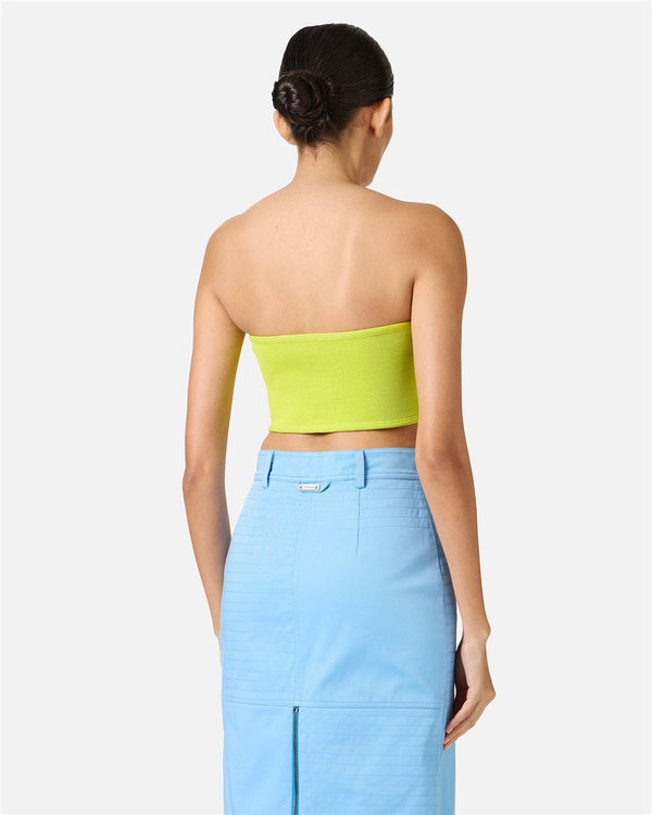 Cedar-colored knitted bandeau top - Iceberg - Official Website