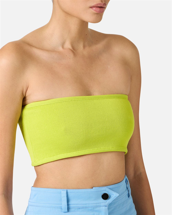 Cedar-colored knitted bandeau top - Iceberg - Official Website