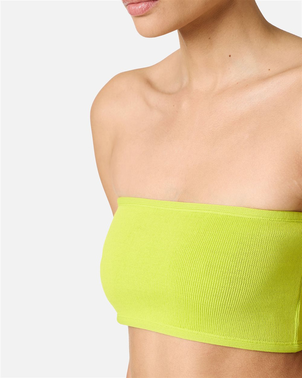 Cedar-colored knitted bandeau top - Iceberg - Official Website