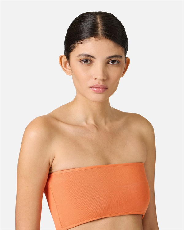 Orange knitted bandeau top - Iceberg - Official Website
