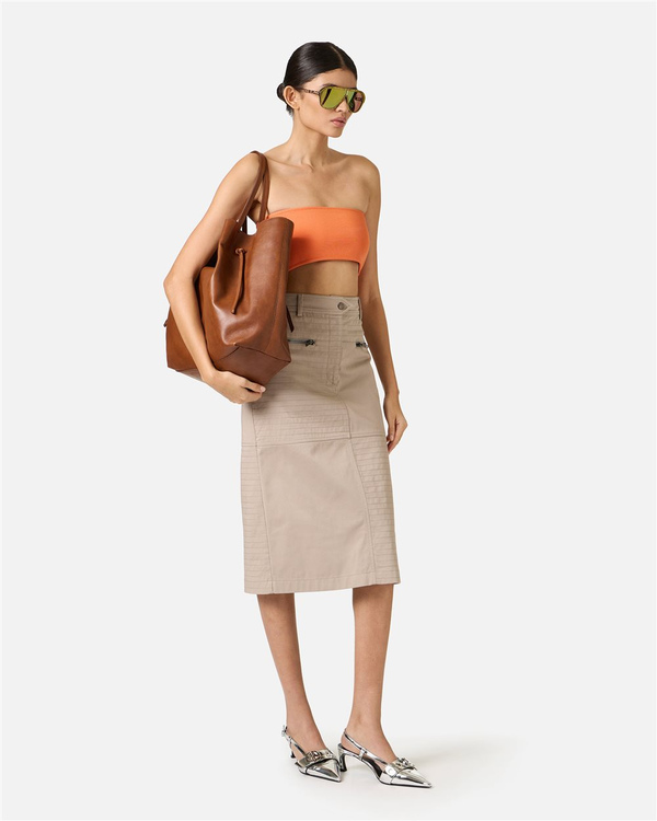 Orange knitted bandeau top - Iceberg - Official Website