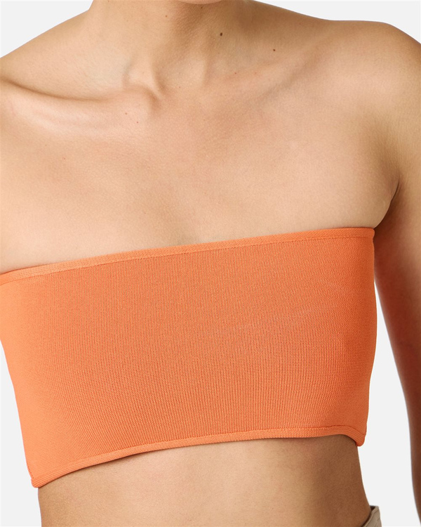 Orange knitted bandeau top - Iceberg - Official Website