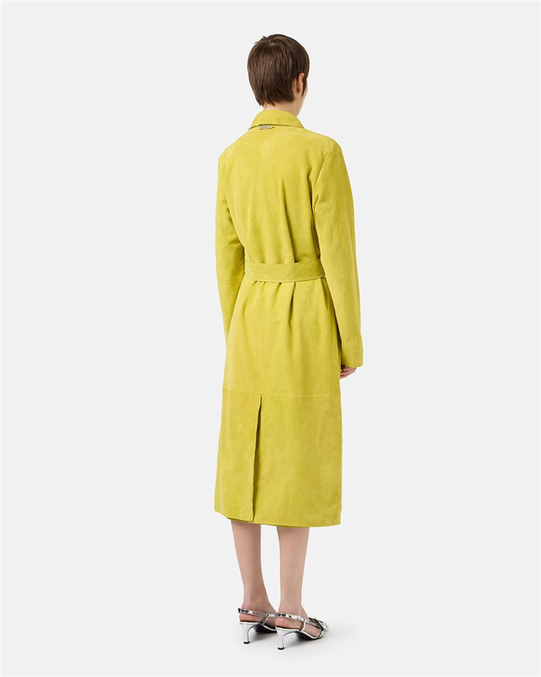 Cappotto Comfort Fit in Suede Giallo Lime - Iceberg - Official Website