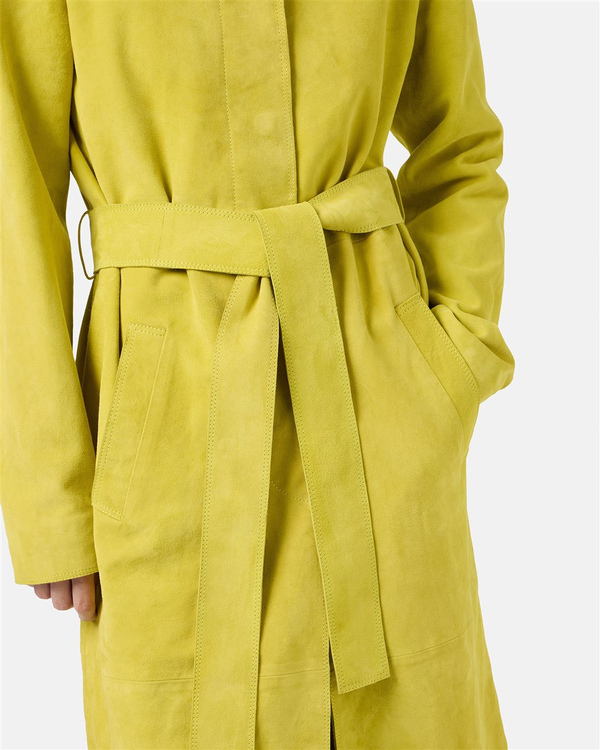 Cappotto Comfort Fit in Suede Giallo Lime - Iceberg - Official Website
