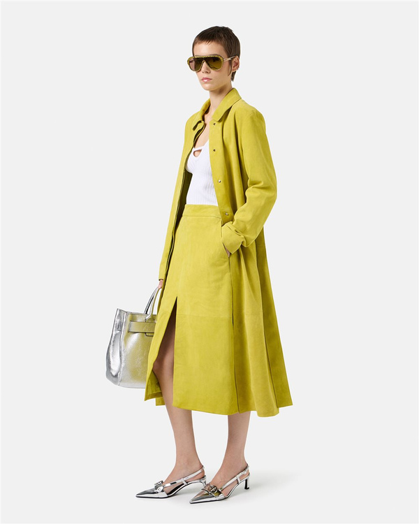 Cappotto Comfort Fit in Suede Giallo Lime - Iceberg - Official Website