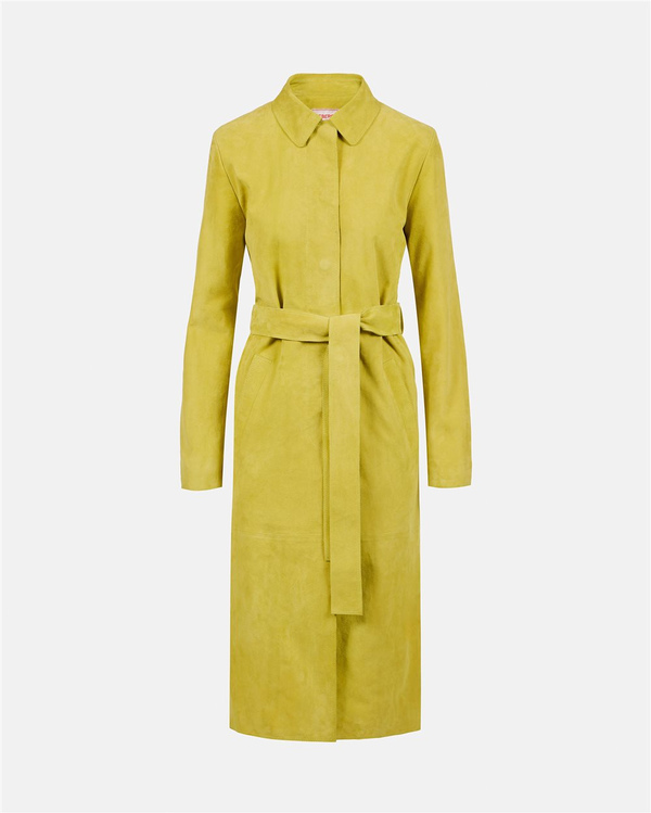 Cappotto Comfort Fit in Suede Giallo Lime - Iceberg - Official Website