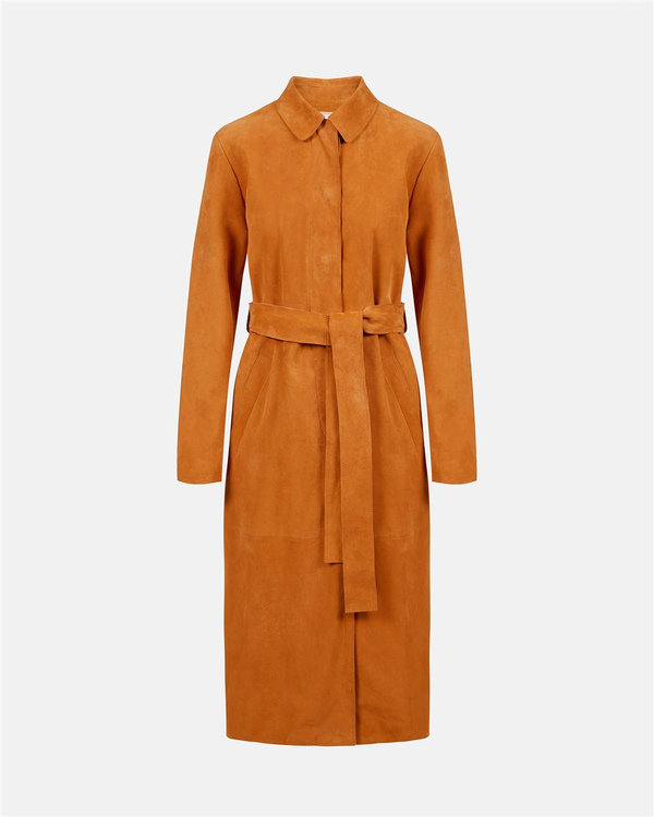 Cappotto Comfort Fit in Suede arancio intenso - Iceberg - Official Website