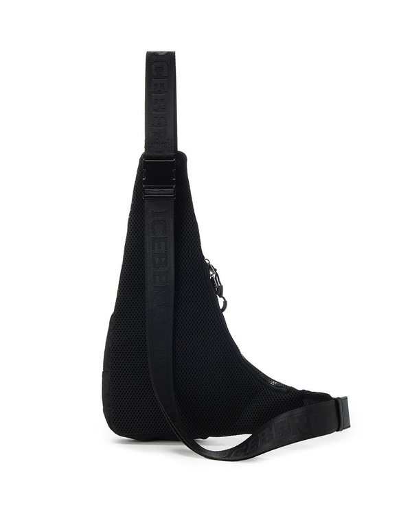 Black bag in allover jacquard fabric with Iceberg logo - Iceberg - Official Website