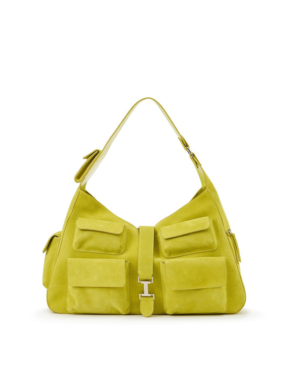 Top Handle Bag in Lime Yellow Laminated Leather - Iceberg - Official Website