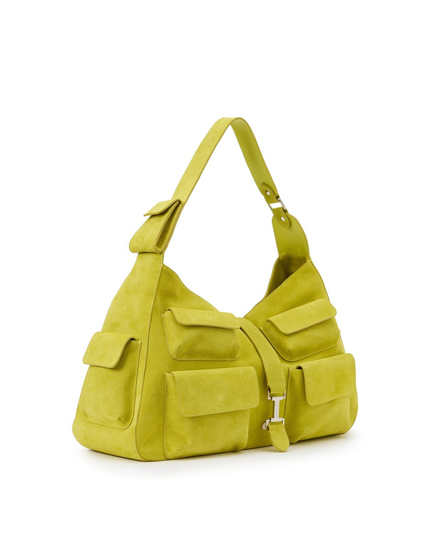 Top Handle Bag in Lime Yellow Laminated Leather - Iceberg - Official Website