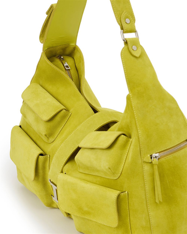 Top Handle Bag in Lime Yellow Laminated Leather - Iceberg - Official Website