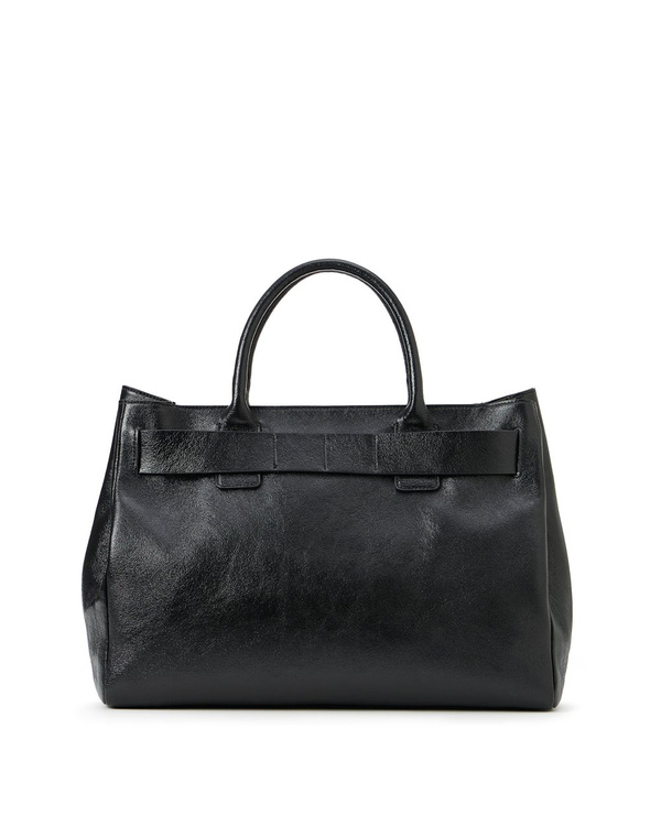 Black Laminated Leather Shopper Bag - Iceberg - Official Website