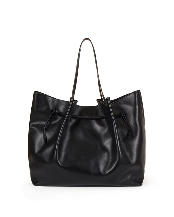 Schwarze Shopper-Tasche aus Veloursleder mit Schachbrettmuster-Stickerei - Iceberg - Official Website