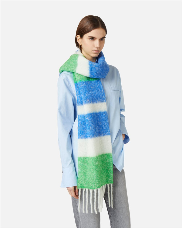 Maxi multicolor scarf with fringes - Iceberg - Official Website