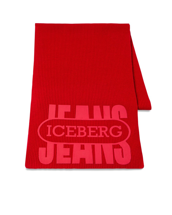 Knitted scarf in cashmere wool with vintage logo - Iceberg - Official Website