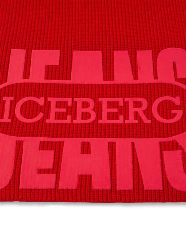 Knitted scarf in cashmere wool with vintage logo - Iceberg - Official Website