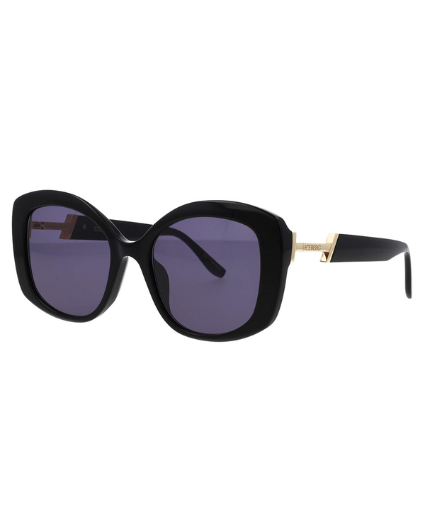 Oversized black square sunglasses with Iceberg logo - Iceberg - Official Website