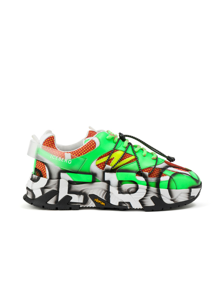 Multicolor sneakers with spray-paint Iceberg logo - Shoes | Iceberg - Official Website