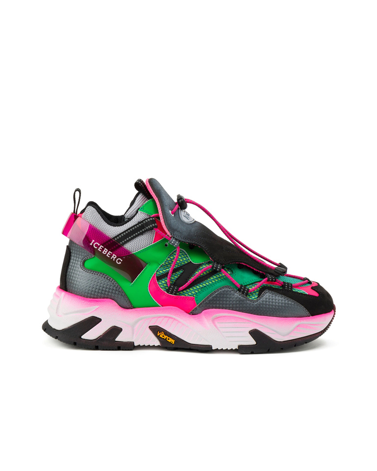 Black and multicolour Iceberg sneakers with plate-guard - Shoes | Iceberg - Official Website