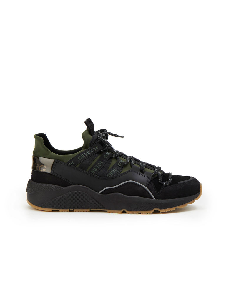 Chunky brown and moss green Iceberg sneaker - Shoes | Iceberg - Official Website