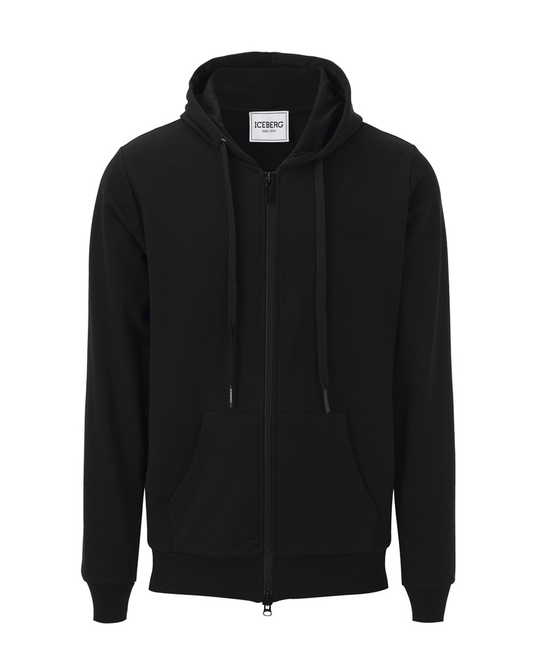 Iceberg black hooded sweatshirt with zip - sweatshirts | Iceberg - Official Website