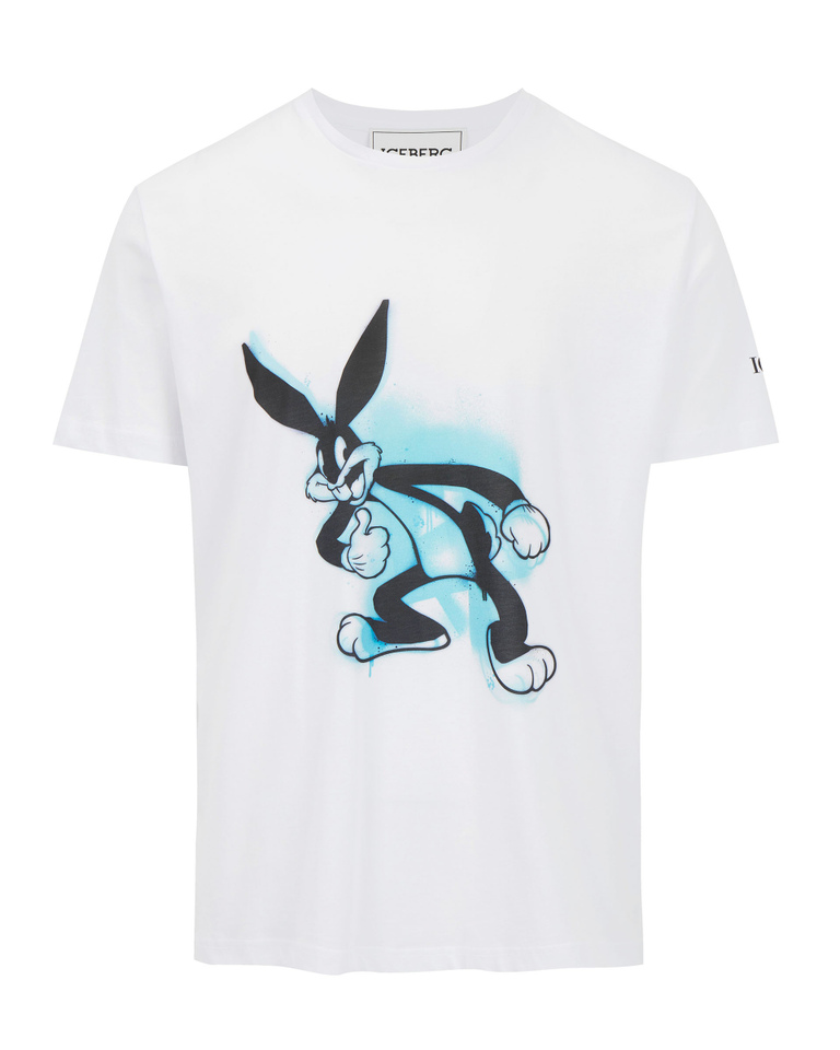 White Iceberg T-shirt with vintage Bugs Bunny - T-shirts | Iceberg - Official Website