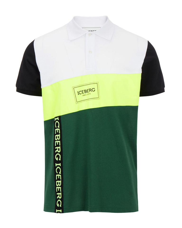White, green and yellow Iceberg polo shirt - T-shirts | Iceberg - Official Website