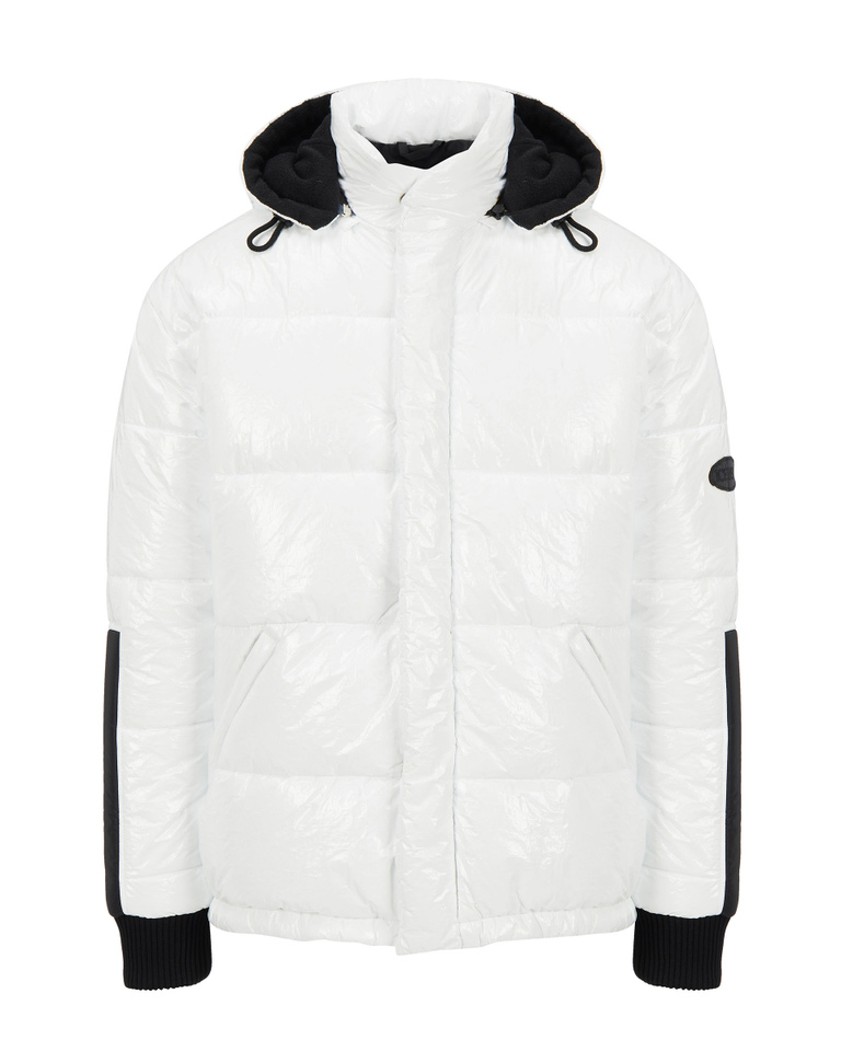 White Iceberg padded jacket with hood - Jackets | Iceberg - Official Website