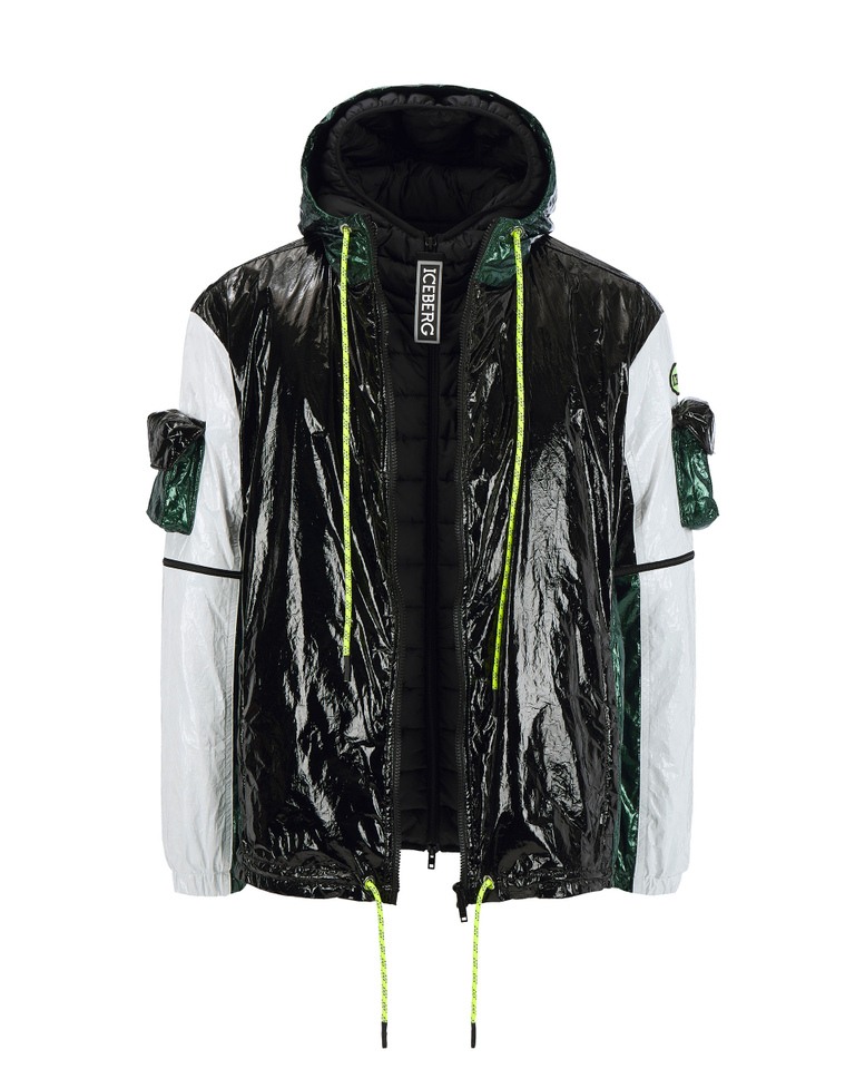 Metallic black and white padded Iceberg jacket - Jackets | Iceberg - Official Website