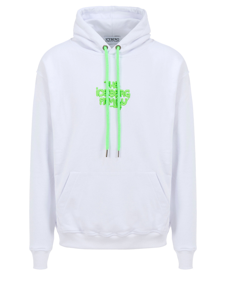 Iceberg x Family First White Fluo Dripping Logo Sweater - sweatshirts | Iceberg - Official Website