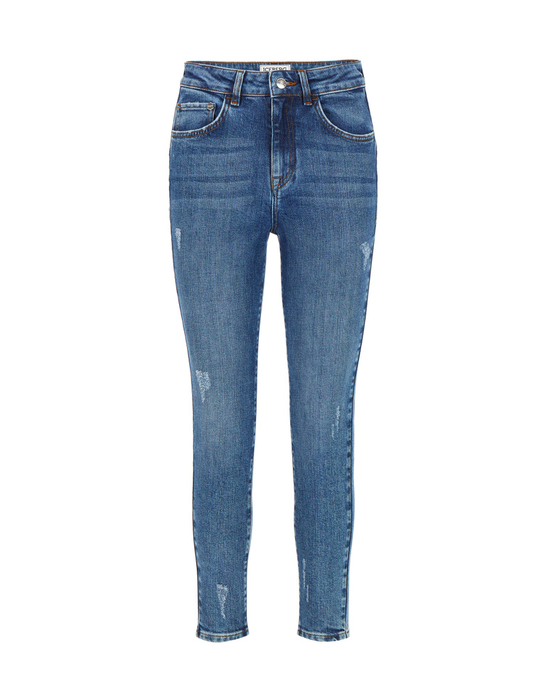Ankle crop skinny-fit Iceberg distressed jeans - Trousers | Iceberg - Official Website
