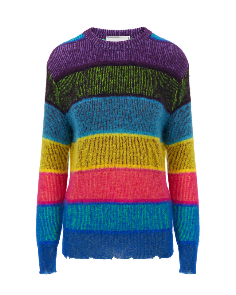 Multicolor stripe Iceberg mohair sweater - Knitwear | Iceberg - Official Website