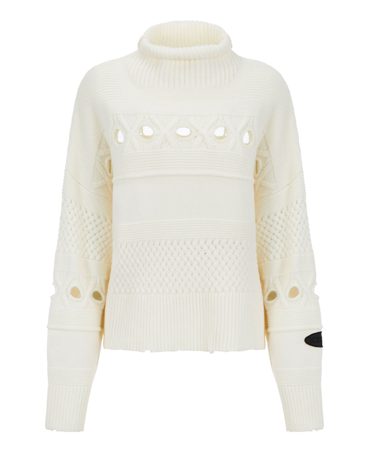 White wool Iceberg sweater with peephole pattern - Knitwear | Iceberg - Official Website