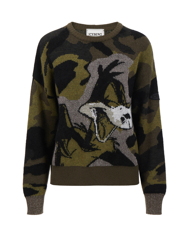 Iceberg camouflage sweater with Daffy Duck graphic - Knitwear | Iceberg - Official Website