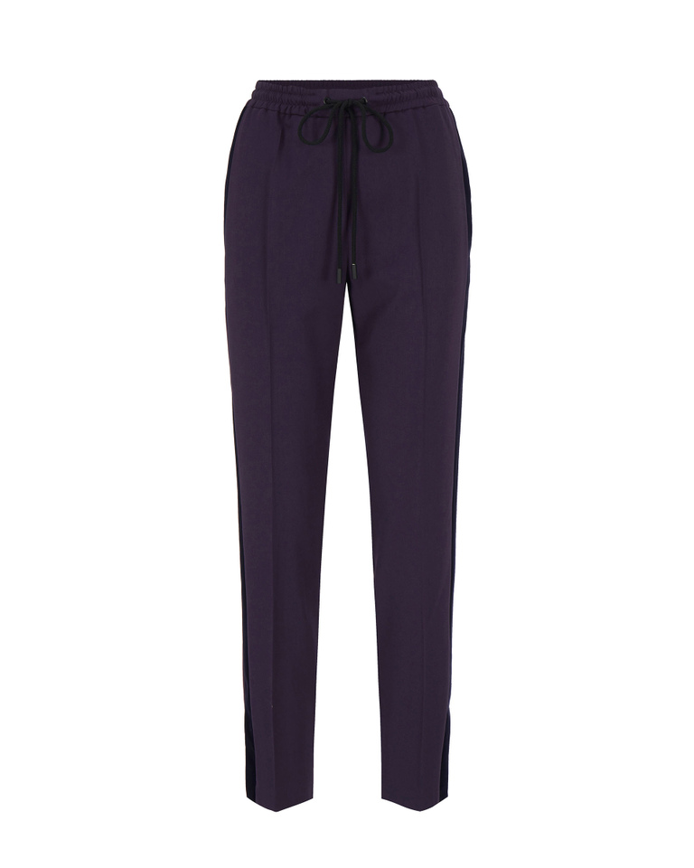 Iceberg dark purple casual pants in wool - Trousers | Iceberg - Official Website