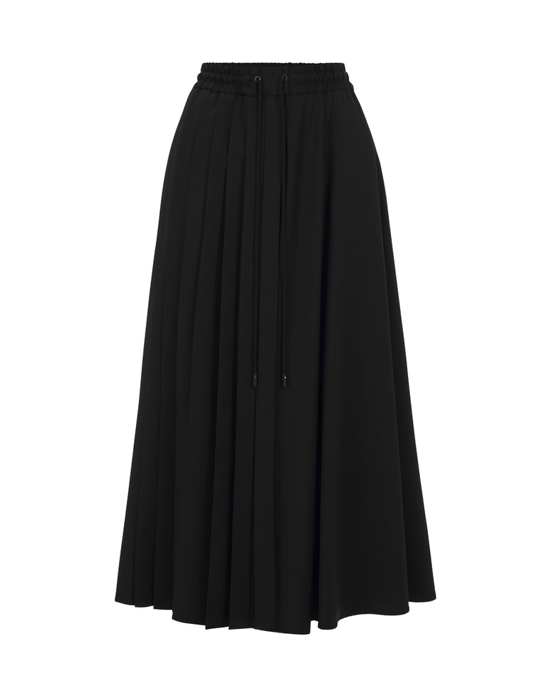 Black midi-length Iceberg skirt with pleats - Dresses & Skirts | Iceberg - Official Website