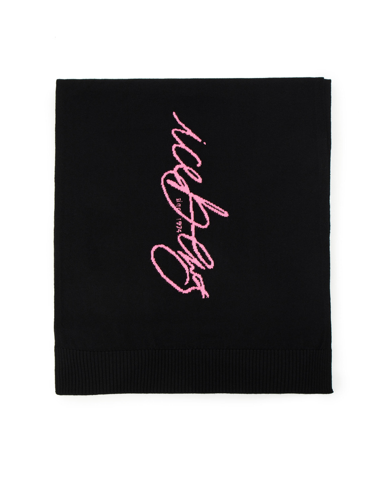 Sciarpa da donna nera in lana con logo Iceberg rosa - Accessori | Iceberg - Official Website