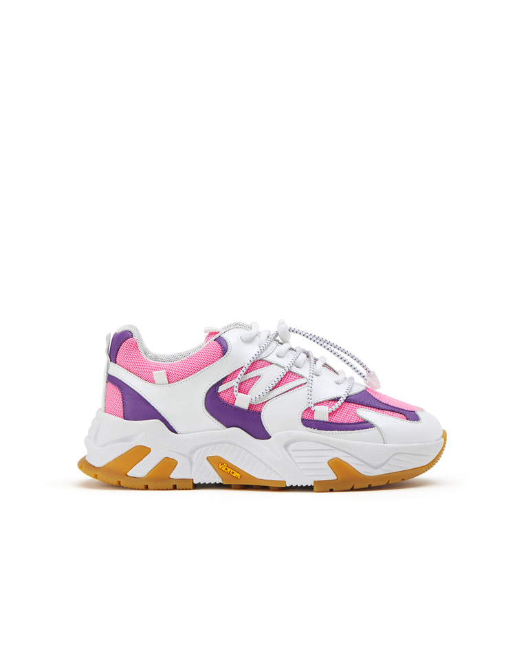 White Iceberg sneakers with pink mesh upper - Shoes | Iceberg - Official Website
