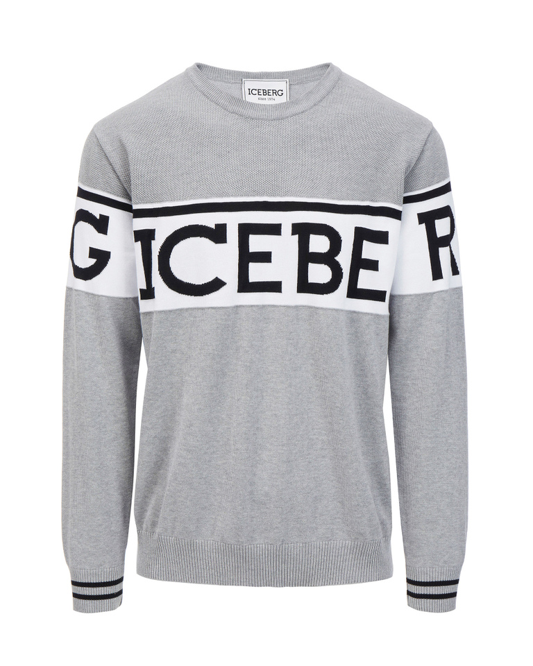Gray slash-logo Iceberg sweater - Knitwear | Iceberg - Official Website