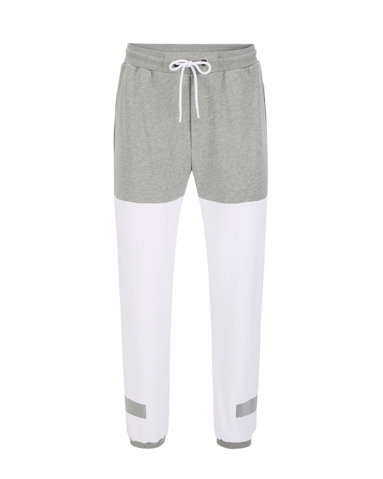 Gray Iceberg sweat pants with white panels - Trousers | Iceberg - Official Website