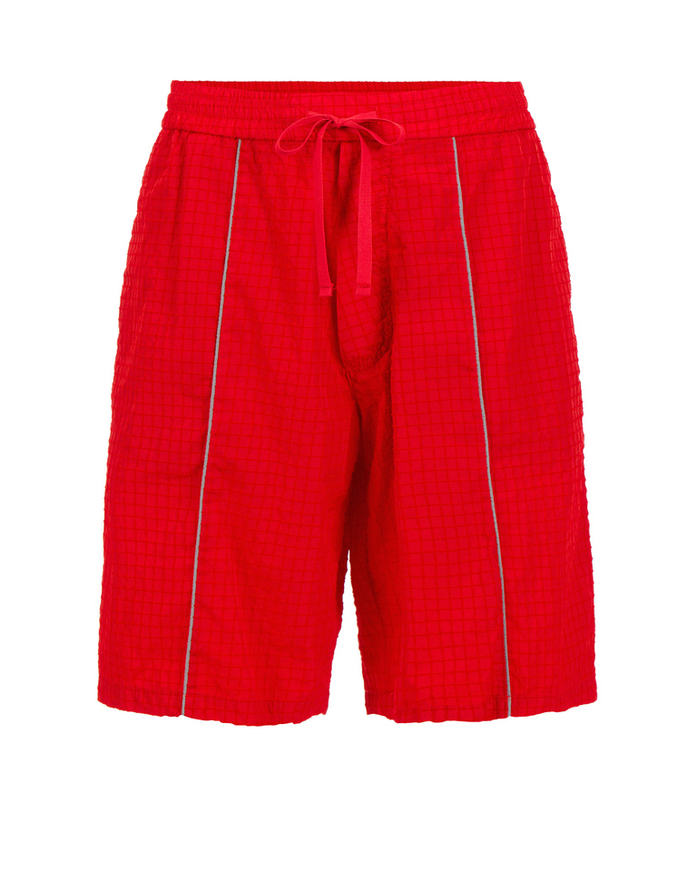 Shorts da uomo rossi con motivo a quadretti e logo Iceberg - Pantaloni | Iceberg - Official Website