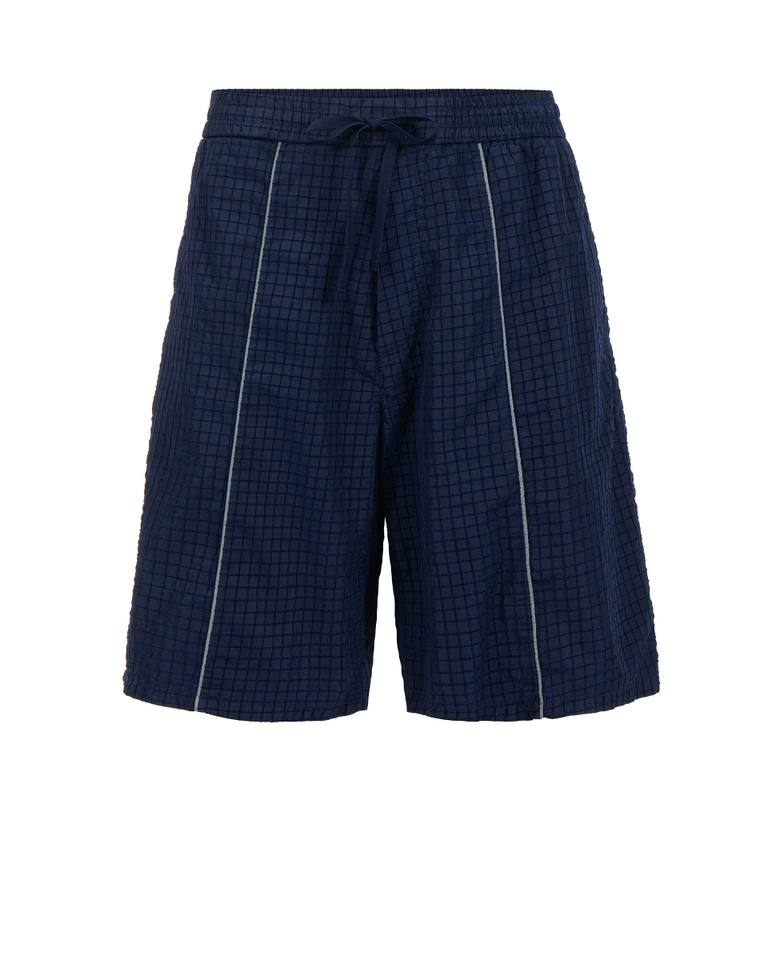 Shorts da uomo blu a quadretti con logo Iceberg - Pantaloni | Iceberg - Official Website