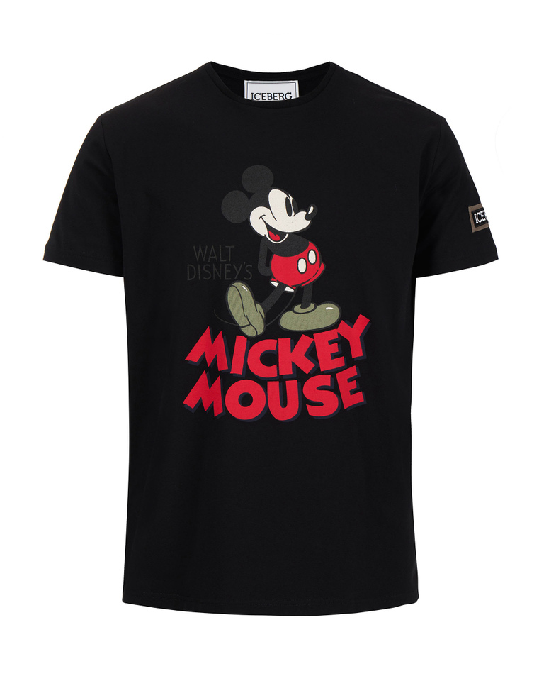 Black Iceberg T-shirt with vintage Mickey Mouse graphic - T-shirts | Iceberg - Official Website