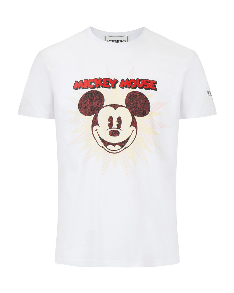 White Iceberg T-shirt with starburst Mickey Mouse - T-shirts | Iceberg - Official Website