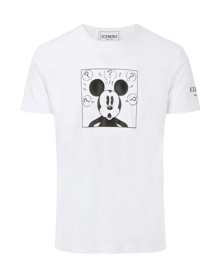White Iceberg T-shirt with surprised vintage Mickey Mouse - T-shirts | Iceberg - Official Website