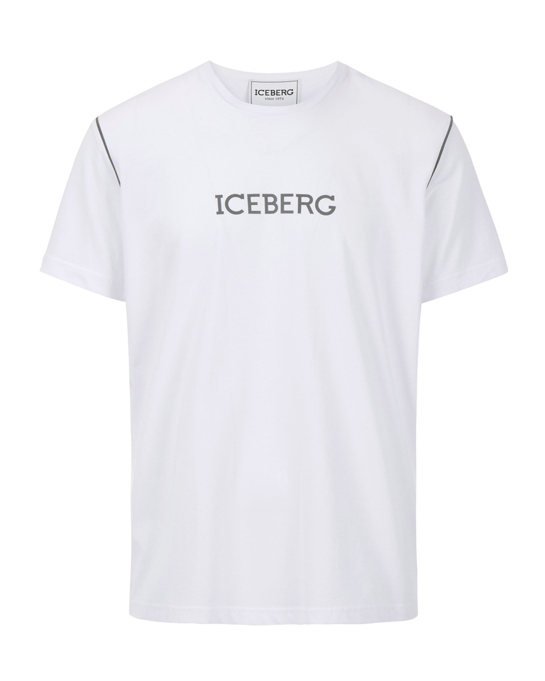 White Iceberg T-shirt with gray logo - T-shirts | Iceberg - Official Website