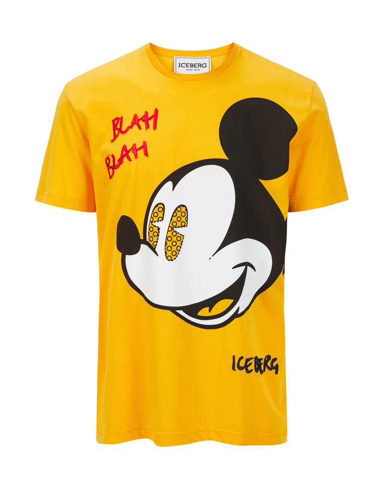 Yellow Iceberg T-shirt with large Mickey Mouse graphic - T-shirts | Iceberg - Official Website