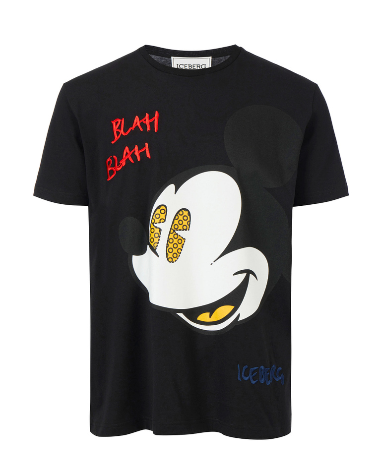 Black Iceberg T-shirt with large Mickey Mouse graphic - Men's Outlet | Iceberg - Official Website