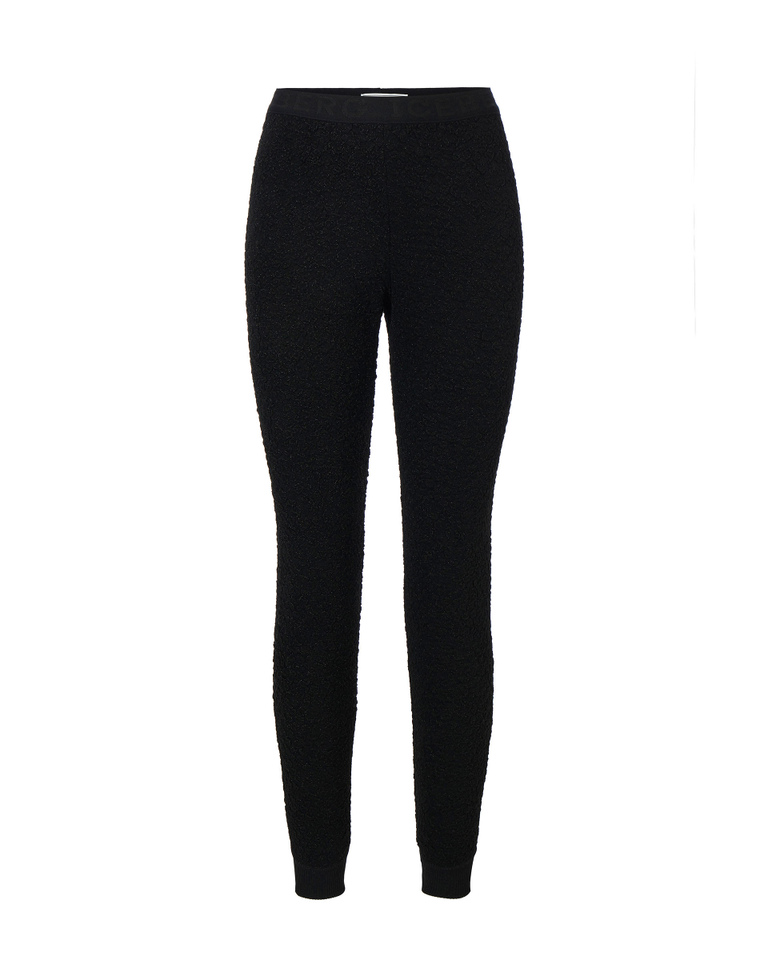 Black jacquard Iceberg leggings with logo waistband - Trousers | Iceberg - Official Website