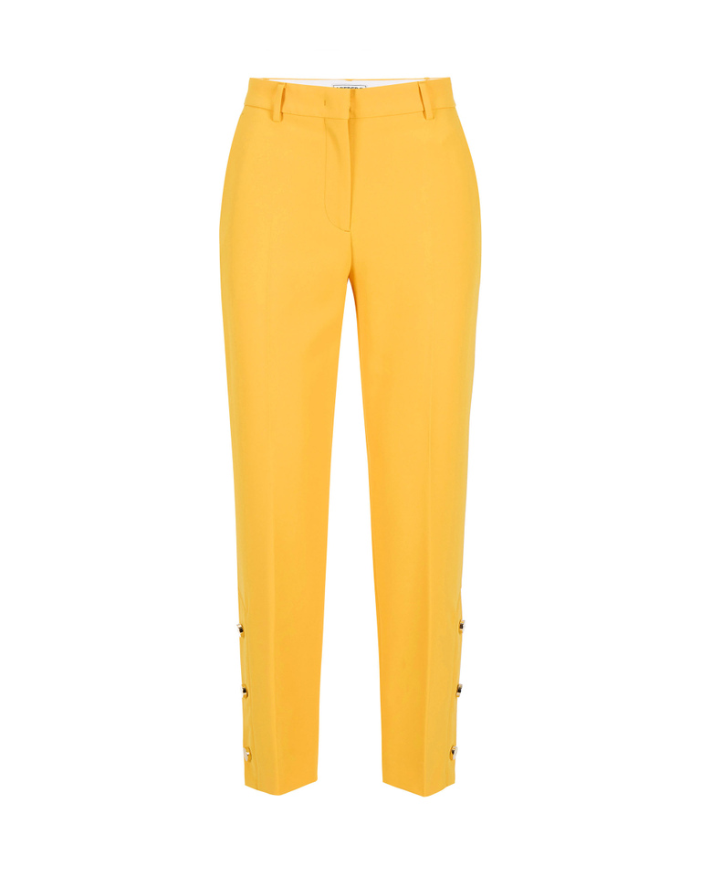 Pantaloni gialli da donna cropped con spacchi e bottoni - Pantaloni | Iceberg - Official Website